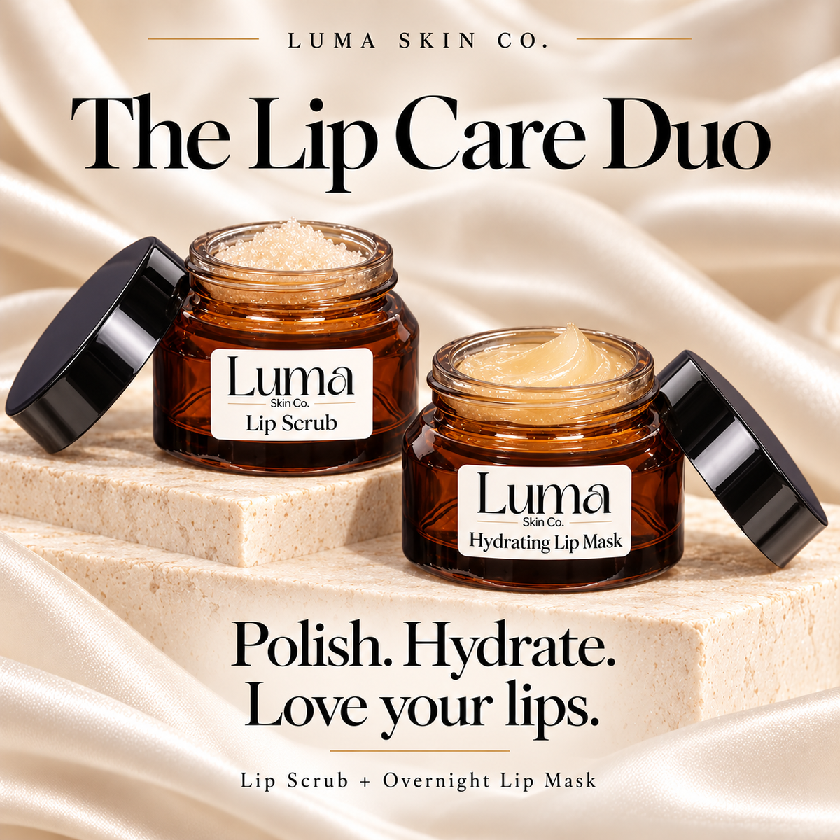The Lip Care Duo – Tallow Lip Scrub + Overnight Lip Mask